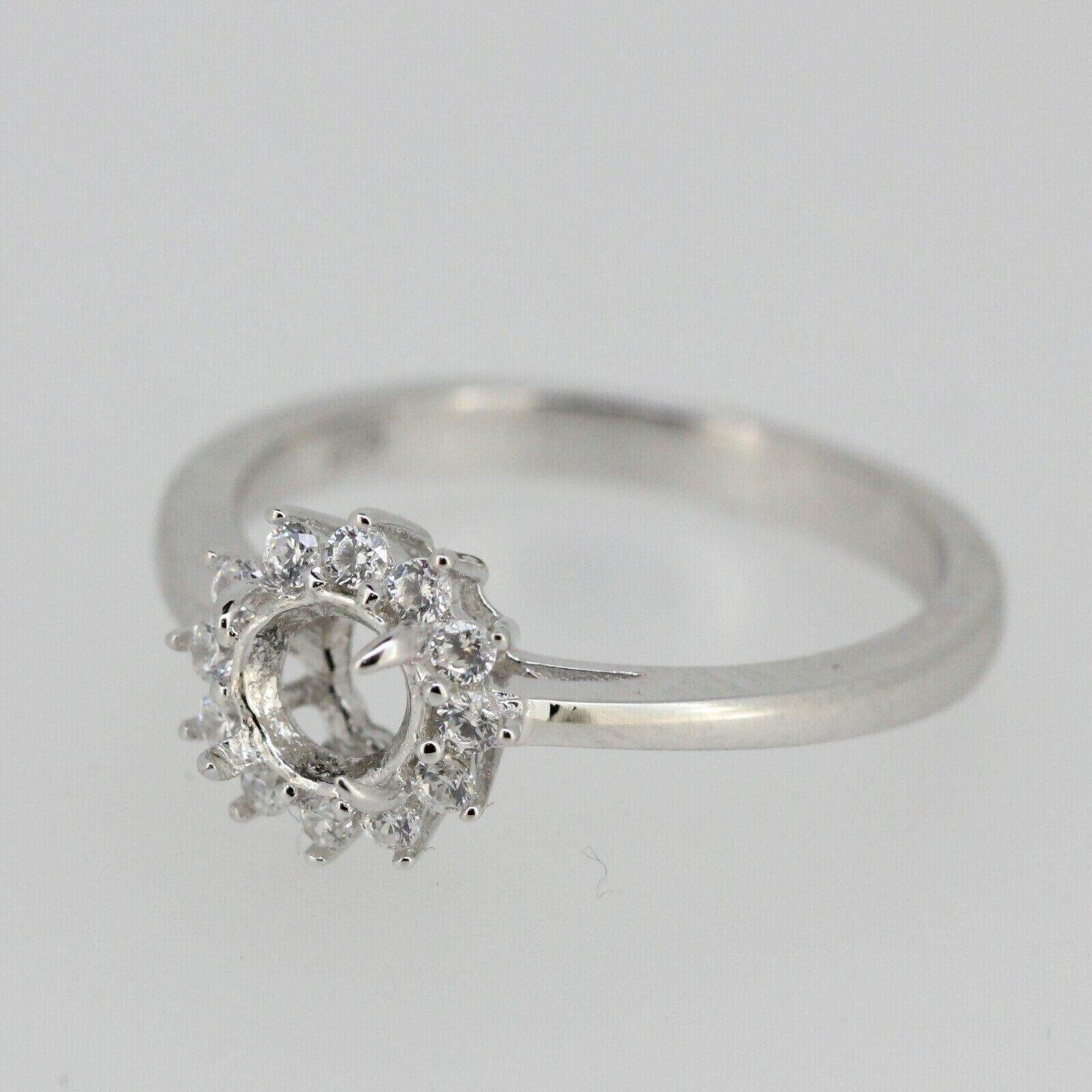 Sterling Silver Semi Mount Ring Setting Round RD 5x5mm Moissanite L350GR350( - Syzjewelry