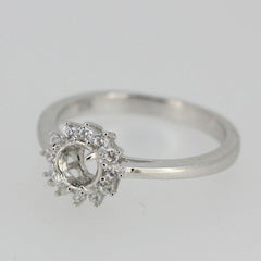 Sterling Silver Semi Mount Ring Setting Round RD 5x5mm Moissanite L350GR350( - Syzjewelry