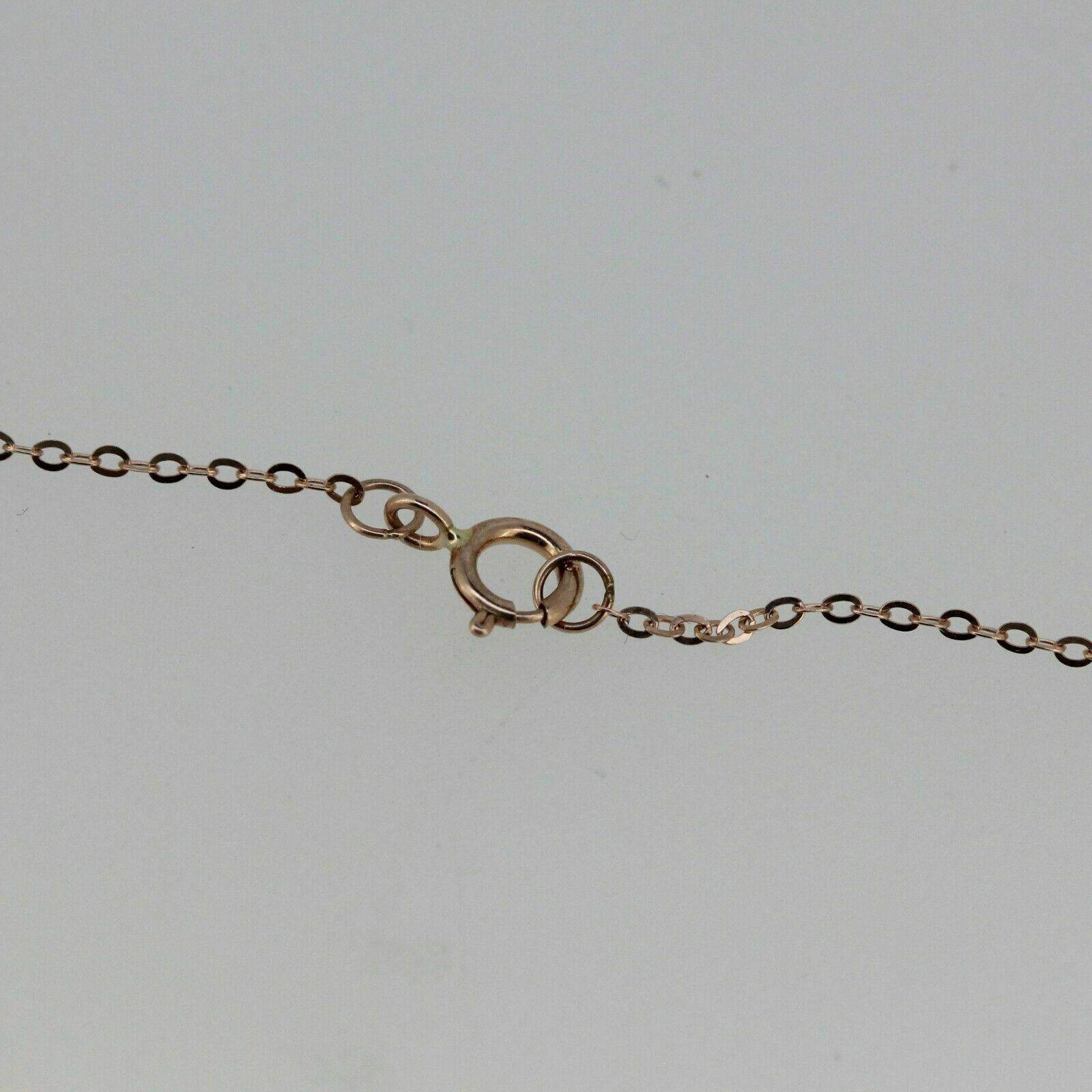 9K Rose Gold Enlongated Cable Chain18 Inch Spring Clasp - Syzjewelry