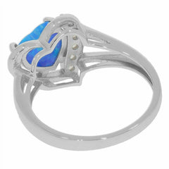 Sterling Silver Semi Mount Ring Setting Heart HT 8x8mm White Topaz - Syzjewelry