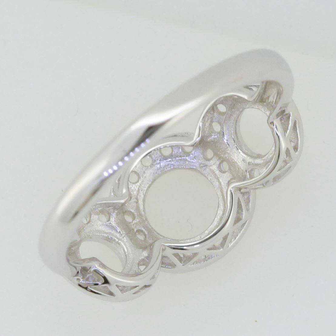 14K White Gold Semi Mount Ring Setting Round RD 5x5mm RD3.5mm - Syzjewelry
