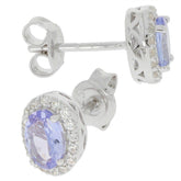 Sterling Silver Semi Mount Earrings Setting OV 6x4mm White Topaz Solid - Syzjewelry