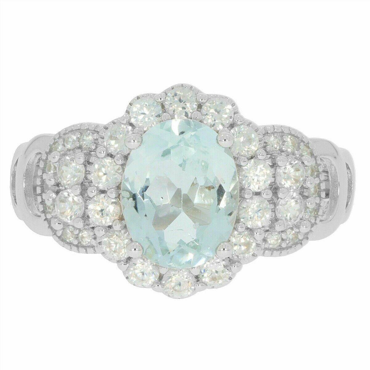 Sterling Silver Semi Mount Ring Setting Oval OV 9x7mm White Topaz PJC2646R - Syzjewelry