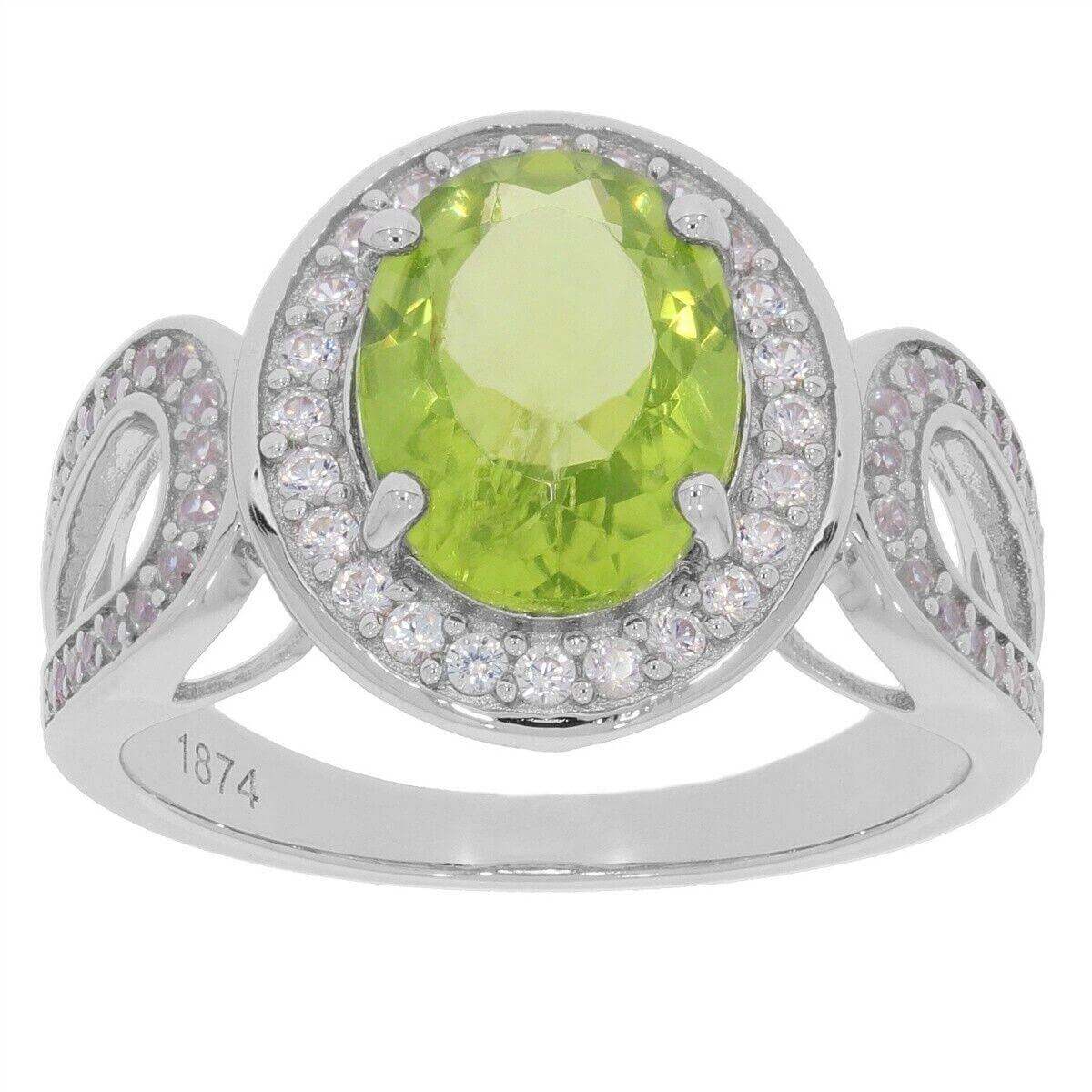 Sterling Silver Semi Mount Ring Setting Oval OV 10x8mm Halo Natural White Zircon - Syzjewelry