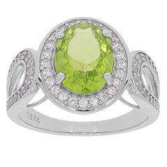 Sterling Silver Semi Mount Ring Setting Oval OV 10x8mm Halo Natural White Zircon - Syzjewelry