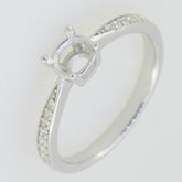 Sterling Silver Semi Mount Ring Setting Round RD 5x5mm White Topaz - Syzjewelry