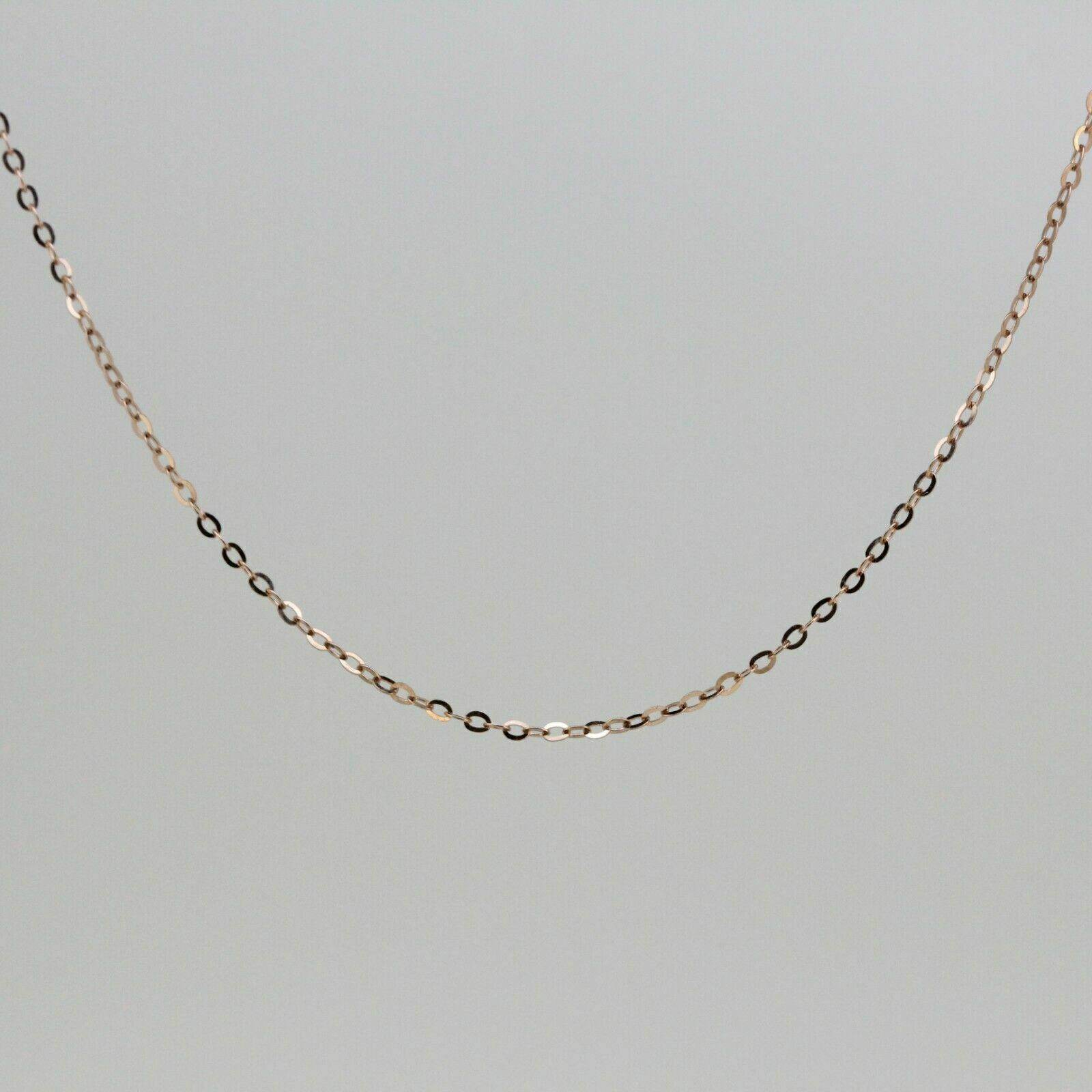 9K Rose Gold Enlongated Cable Chain18 Inch Spring Clasp - Syzjewelry