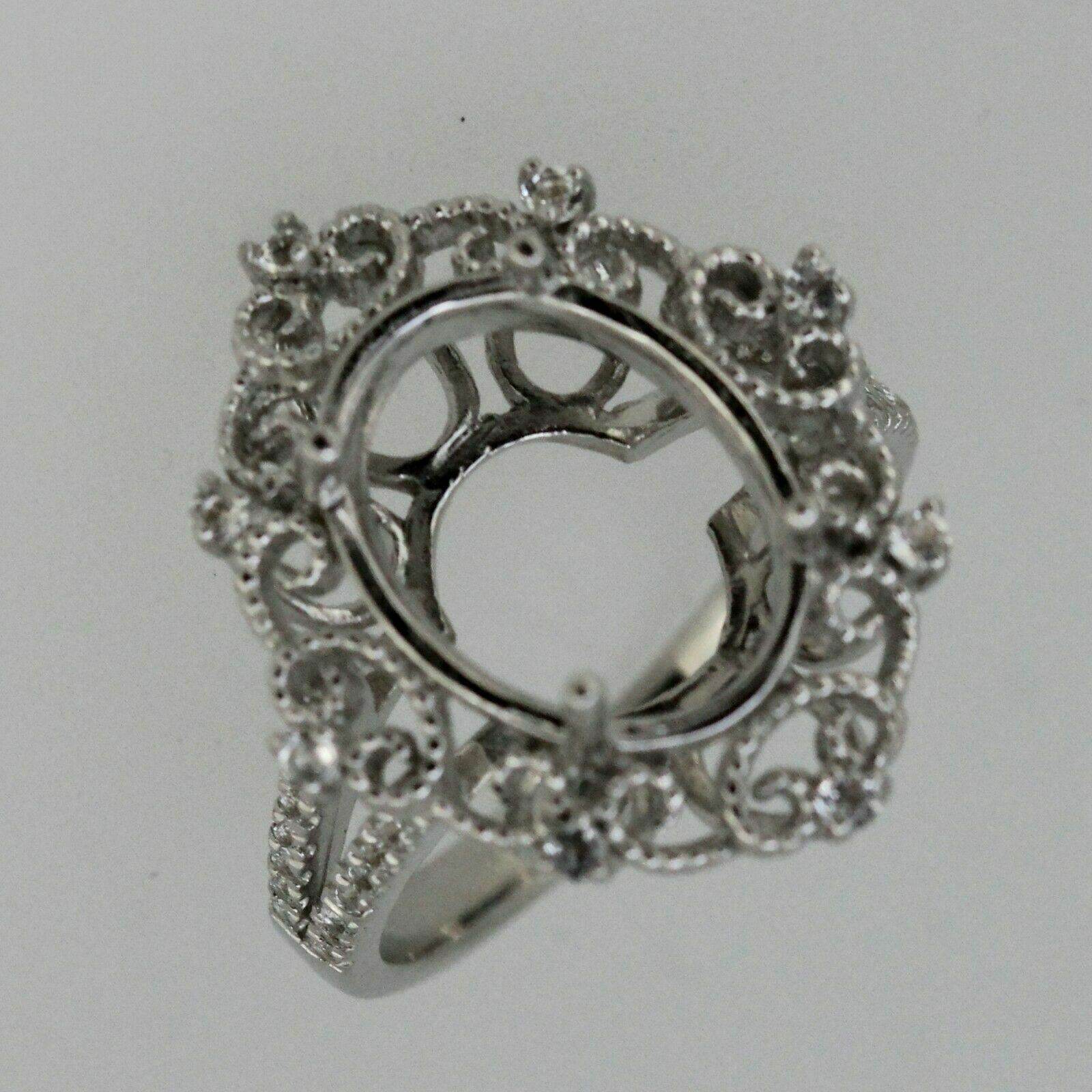 Sterling Silver Semi Mount Ring Setting Oval OV 14x10mm White Topaz - Syzjewelry