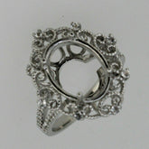 Sterling Silver Semi Mount Ring Setting Oval OV 14x10mm White Topaz - Syzjewelry