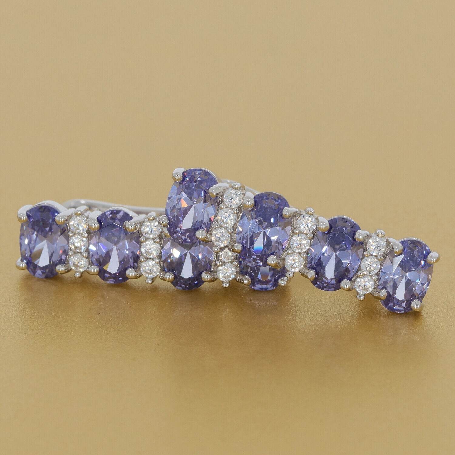 Sterling Silver Semi Mount Earrings Setting Oval OV 6X4mm White Topaz - Syzjewelry