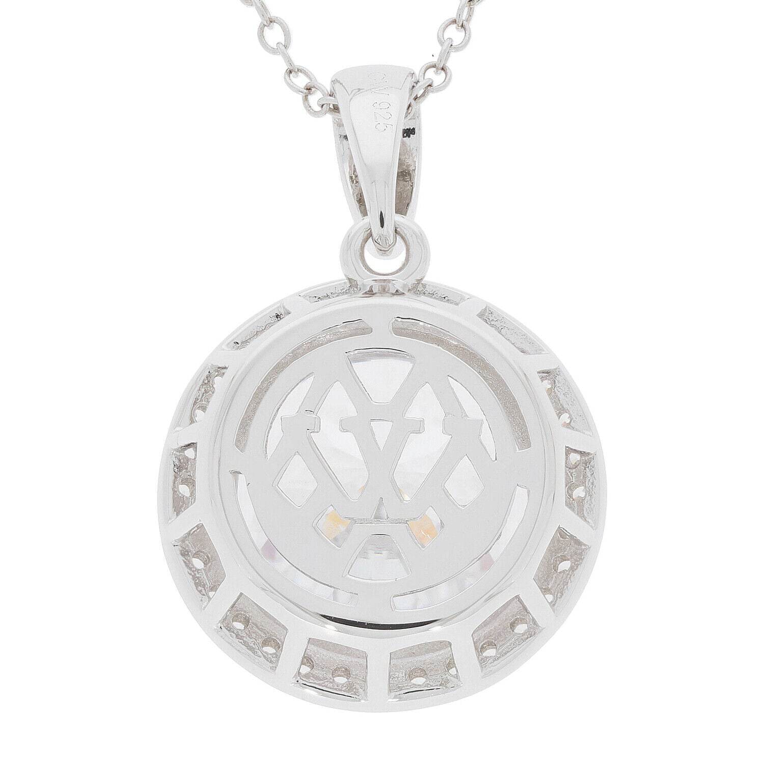 Sterling Silver Semi Mount Pendant Setting Round RD 13X13mm White Topaz - Syzjewelry