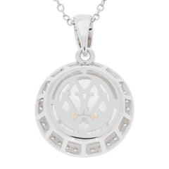 Sterling Silver Semi Mount Pendant Setting Round RD 13X13mm White Topaz - Syzjewelry