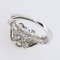 Sterling Silver Semi Mount Ring Setting Round RD 6.5x6.5mm RD 6 Halo E - Syzjewelry