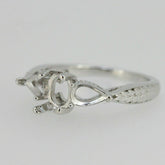 Sterling Silver Semi Mount Ring Setting Oval OV 8x6mm & PE 6x4mm 3 stone - Syzjewelry