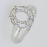 14K White Gold Semi Mount Ring Setting Oval OV 8X6mm PJC1772R - 1 - Syzjewelry