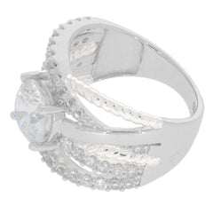 Sterling Silver Semi Mount Ring Setting Round RD 8x8mm W/ White Topaz - Syzjewelry