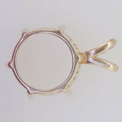 14K Rose Gold Semi Mount Pendant Setting Round 12x12 to 11x11mm 6 Prongs - Syzjewelry