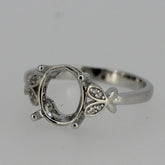 Sterling Silver Semi Mount Ring Setting Oval OV 10x8mm Butterfly Shank - Syzjewelry