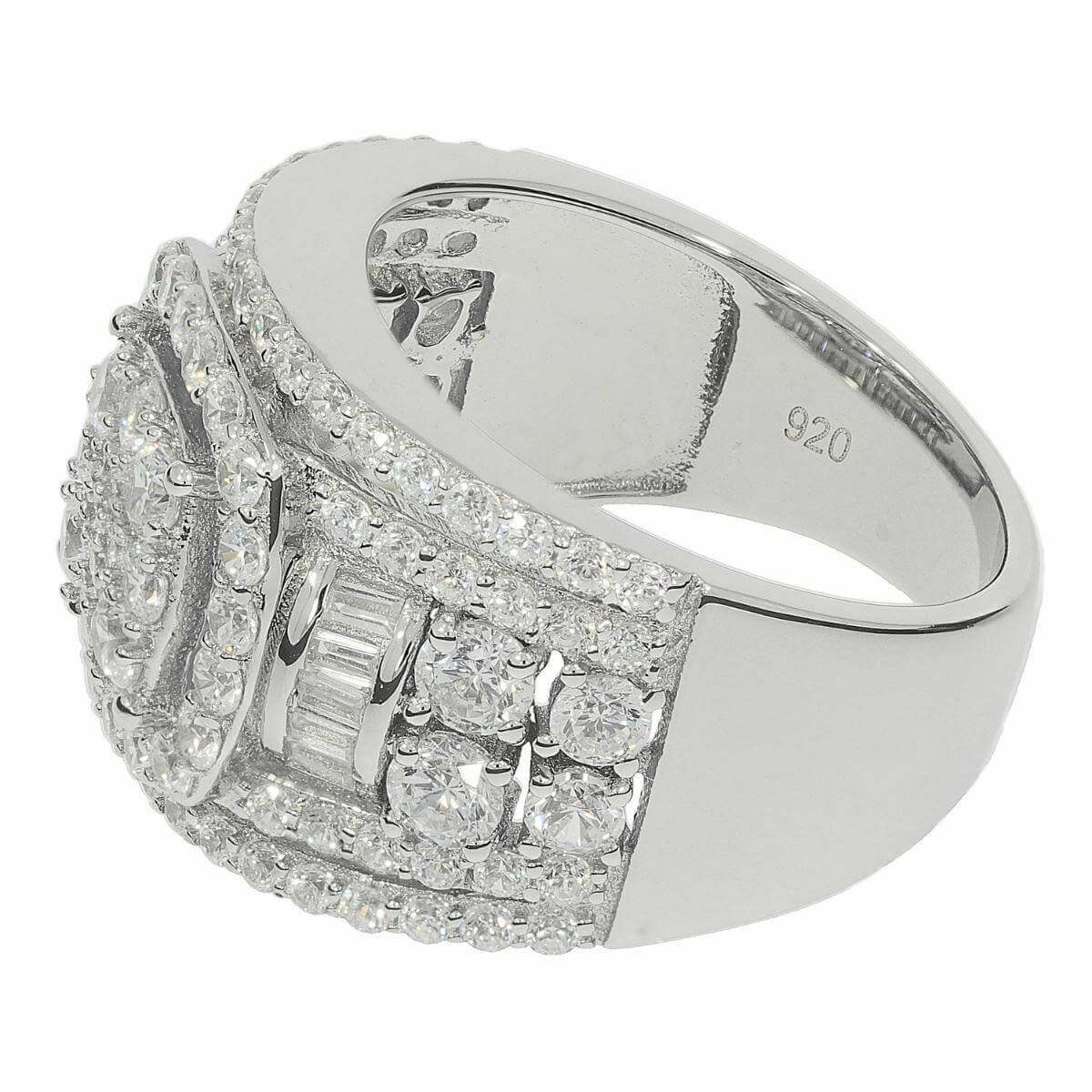 Sterling Silver Natural White Topaz Cluster Ring White Topaz - Syzjewelry