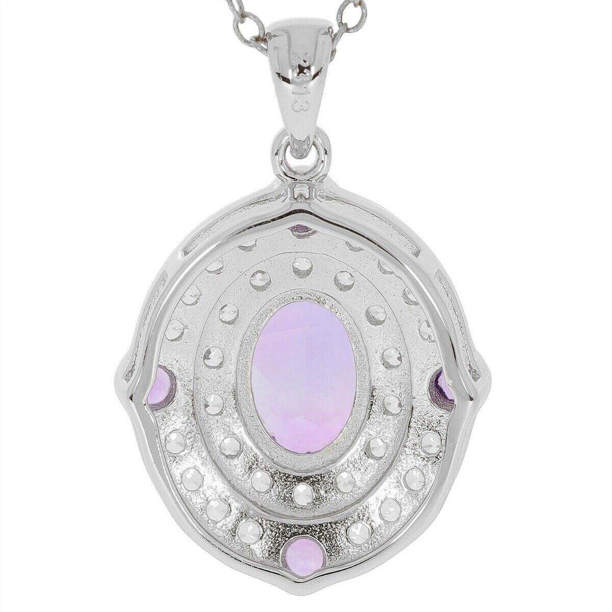 Sterling Silver Semi Pendants Setting Oval OV 8x6mm Halo W/ Topaz White Topaz - Syzjewelry