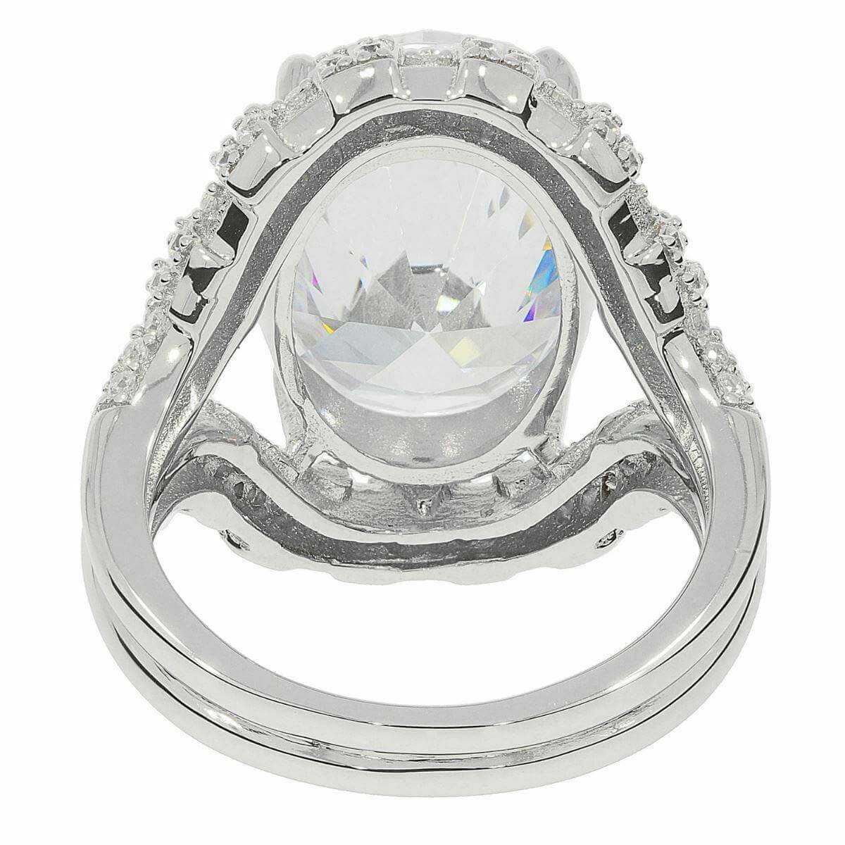 Sterling Silver Semi Mount Ring Setting OV 16X12mm White Topaz - Syzjewelry