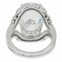 Sterling Silver Semi Mount Ring Setting OV 16X12mm White Topaz - Syzjewelry