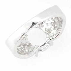 14K White Gold Semi Mount Ring Setting Oval OV 10x8mm - Syzjewelry