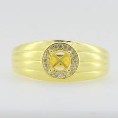 Men's Ring Settings Ring Mounting 10K Yellow Gold Round RD 6x6mm - Syzjewelry