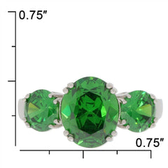 Sterling Silver Semi Mount Ring Setting Oval OV 10X8mm RD 6x6mm 3 Stones - Syzjewelry