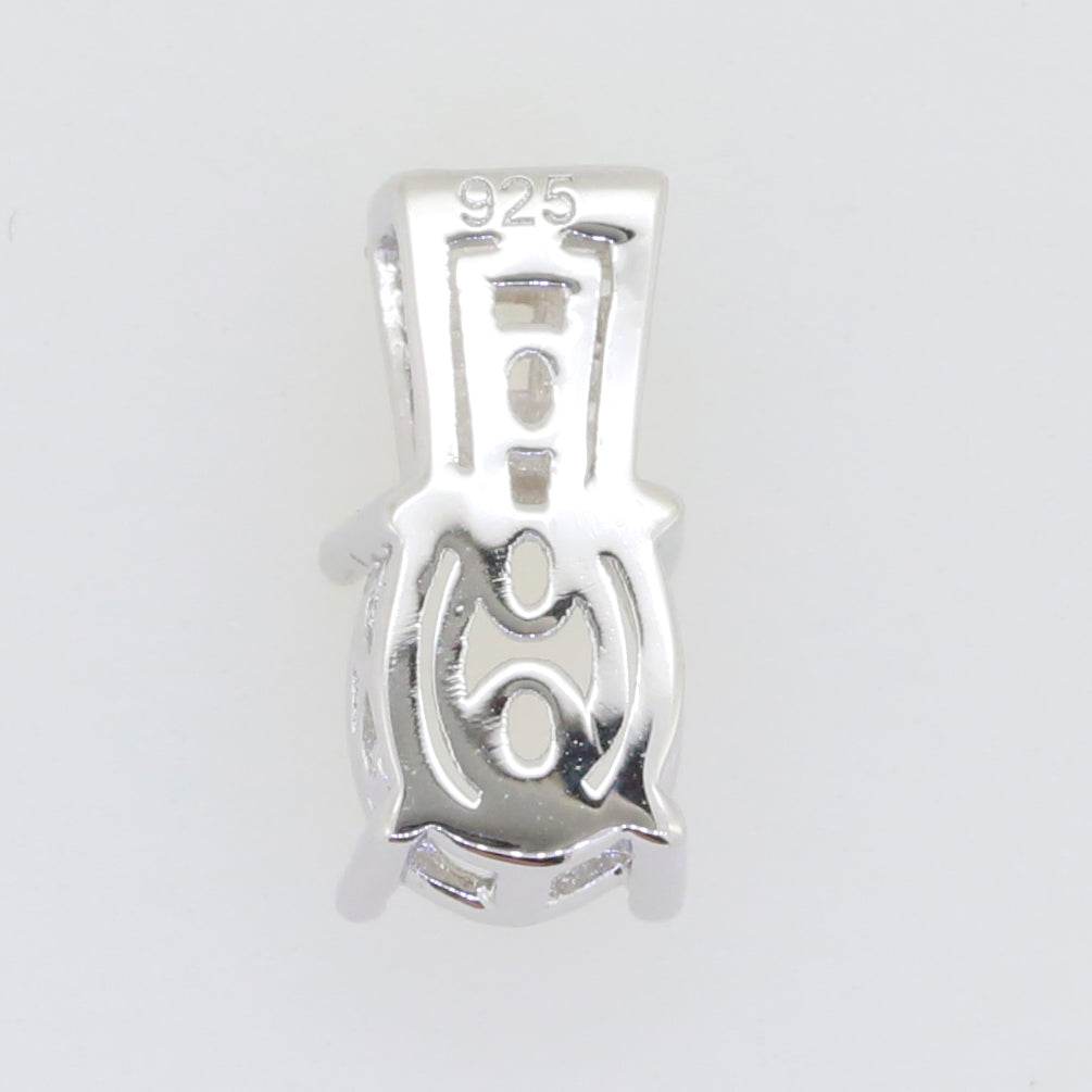 Sterling Silver Semi Mount Pendant Setting Oval OV 8X6mm PJC2157P - Syzjewelry