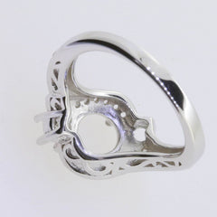 Sterling Silver Semi Mount Ring Setting Round RD 8x8 4x4mm 3 Stones By - Syzjewelry