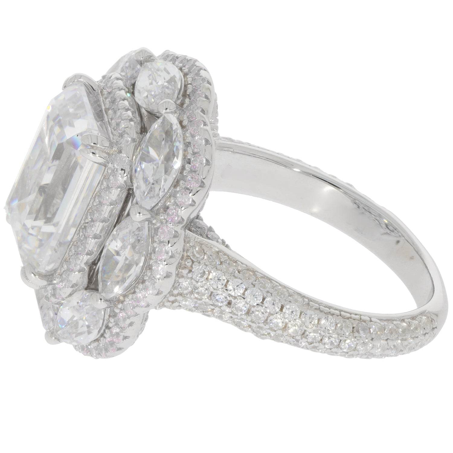 Sterling Silver Semi Mount Ring Setting Emerald OCT 10x8mm - Syzjewelry