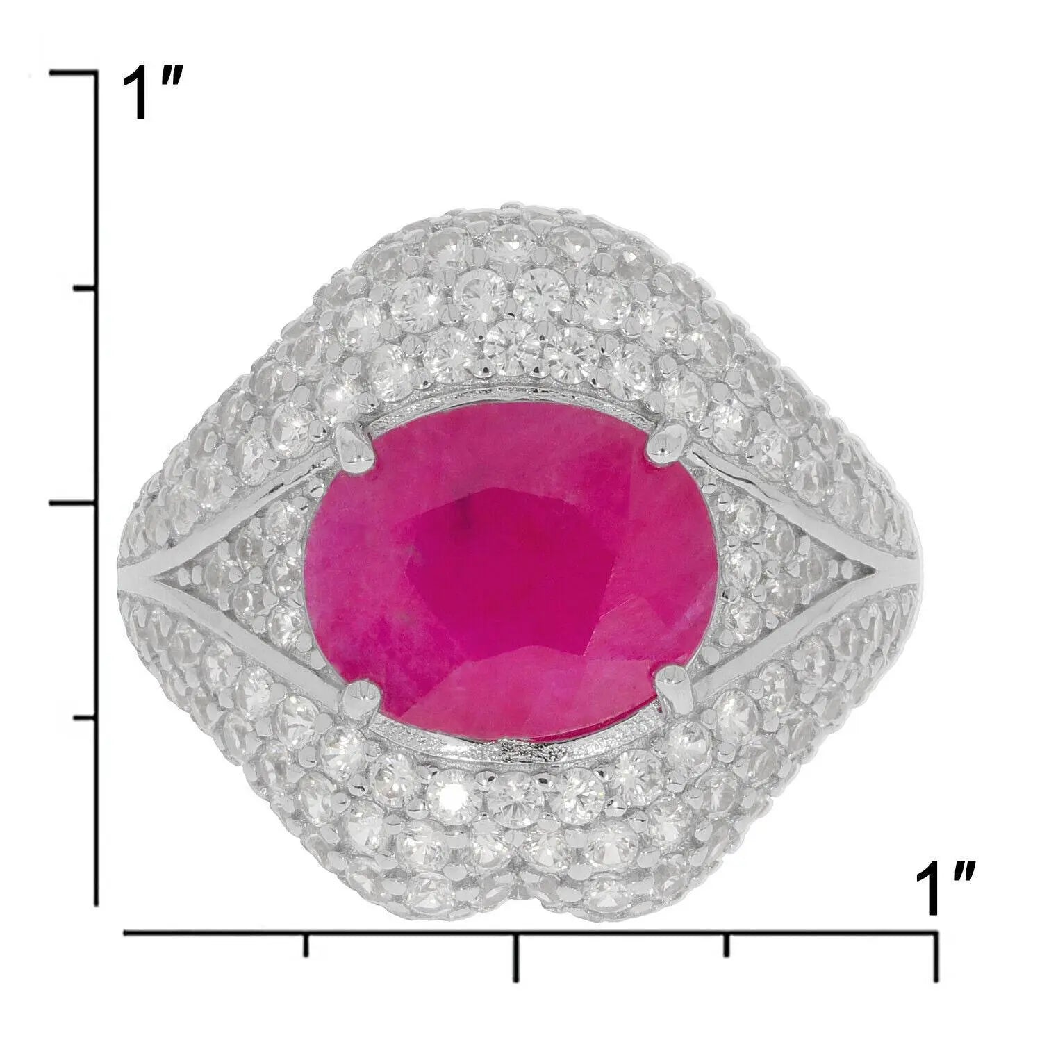 Sterling Silver Semi Mount Ring Setting Oval OV 12X10mm White Topaz - Syzjewelry