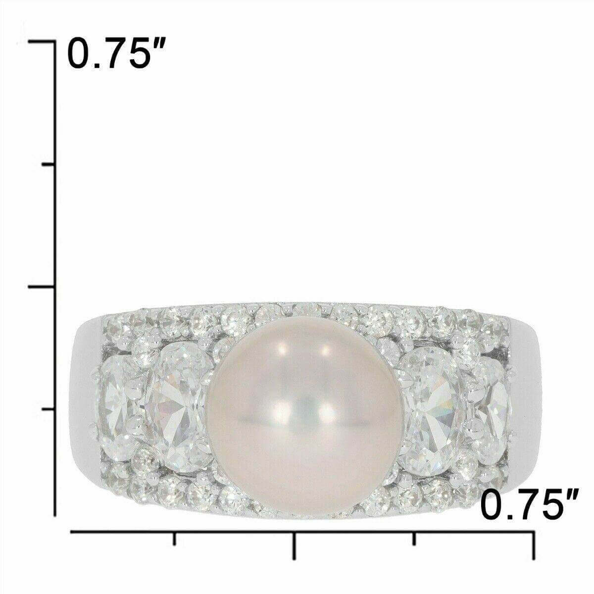Sterling Silver SemiMount Ring Setting Pearl Round RD 9x9 to 9.5mm OV6x4,5x3 - Syzjewelry