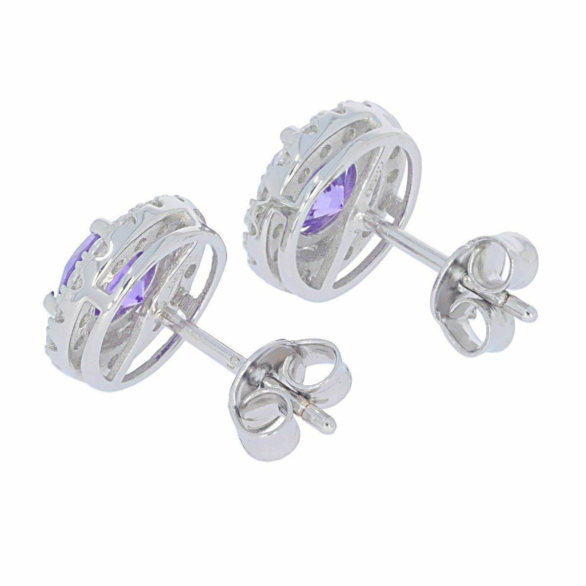 Sterling Silver Semi Mount Earrings Setting Round RD 6x6mm White Topaz - Syzjewelry