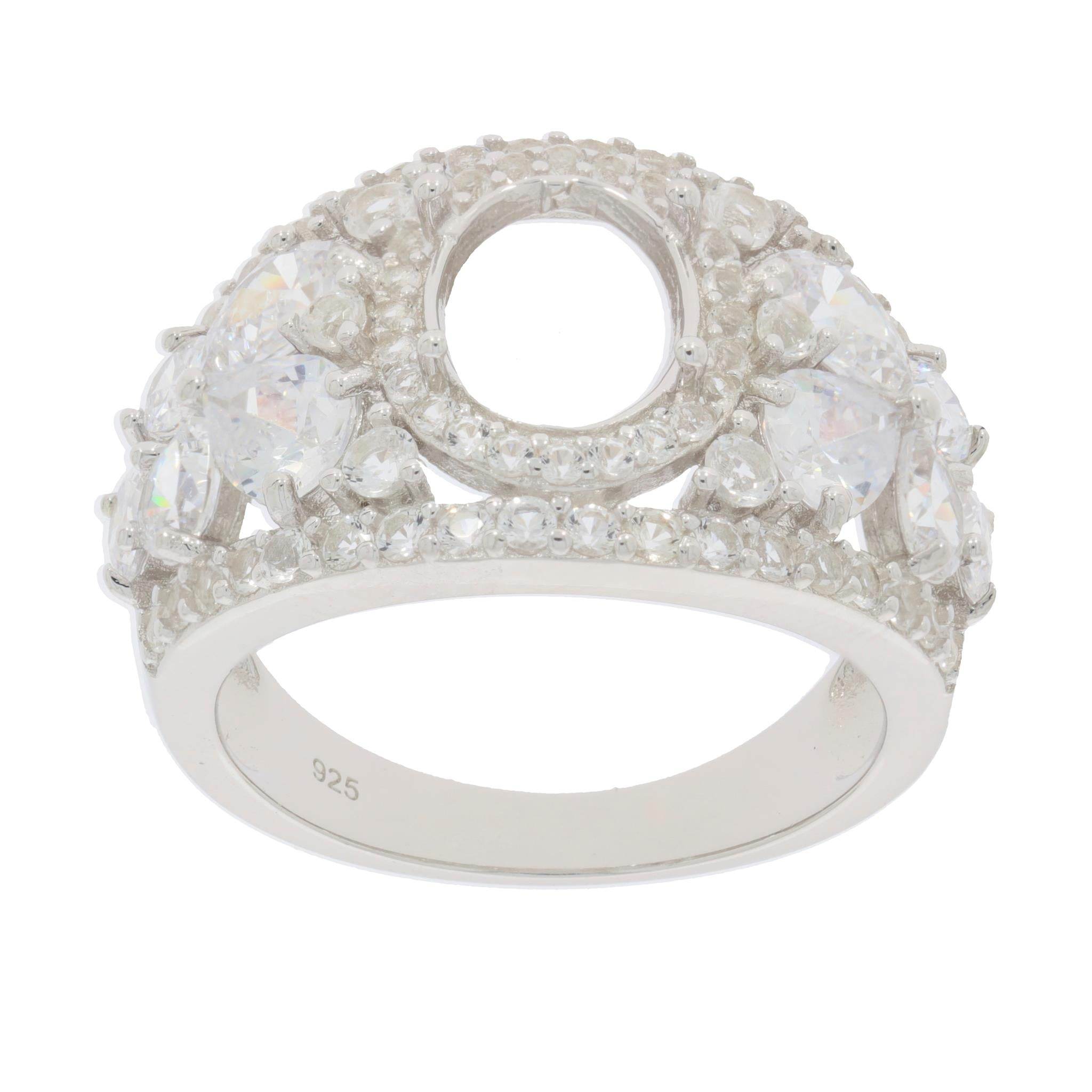 Sterling Silver Semi Mount Ring Setting Oval OV 9x7mm PJC3109R - Syzjewelry