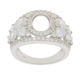 Sterling Silver Semi Mount Ring Setting Oval OV 9x7mm PJC3109R - Syzjewelry