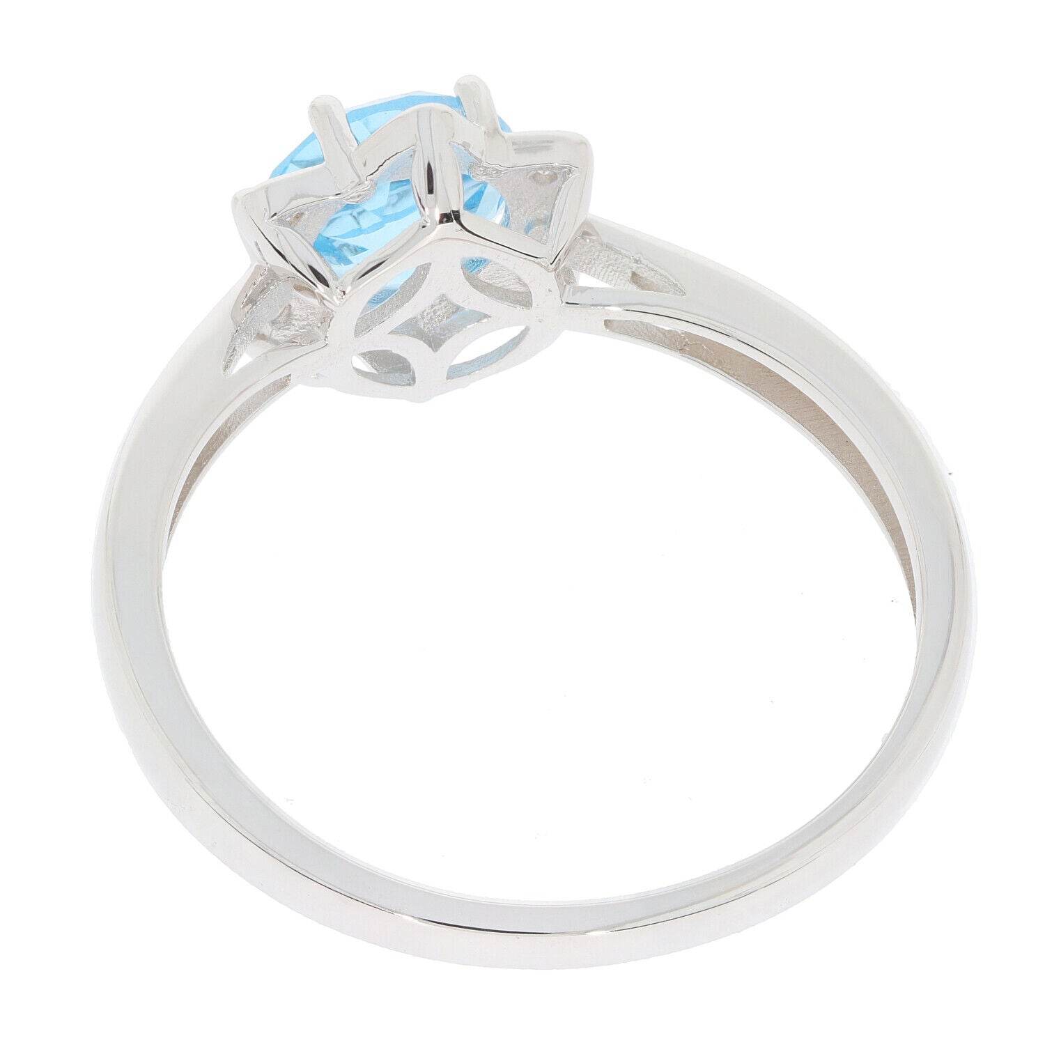 Sterling Silver Semi Mount Ring Setting Round RD 6.5X6.5mm White Topaz - Syzjewelry