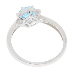 Sterling Silver Semi Mount Ring Setting Round RD 6.5X6.5mm White Topaz - Syzjewelry