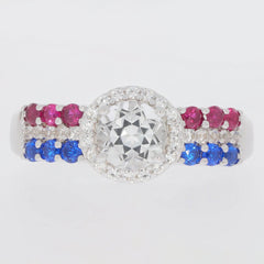 Sterling Silver Semi Mount Ring Setting Round RD 6X6mm Halo Split Shank - Syzjewelry