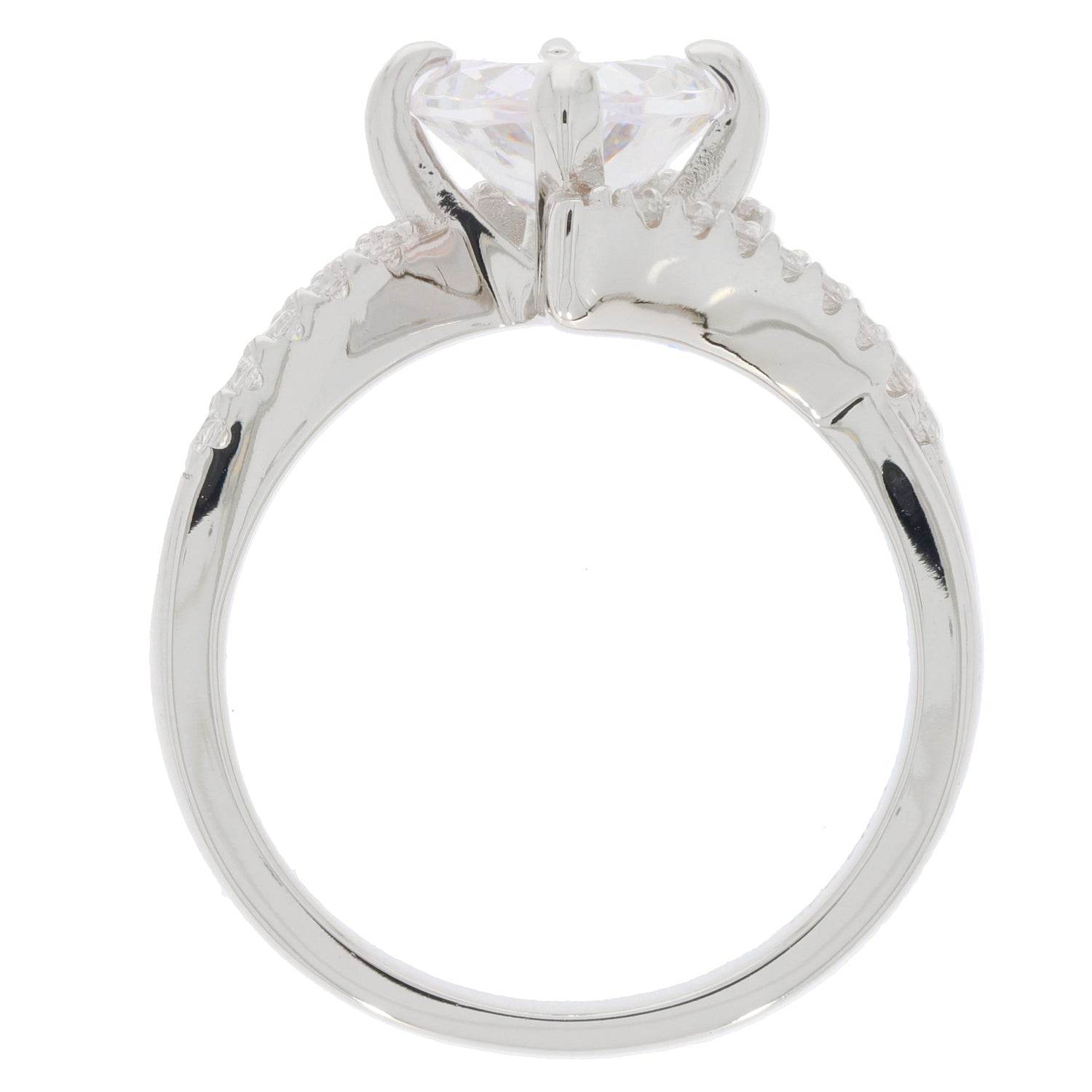 Sterling Silver Semi Mount Ring Setting Pear PE 12X8mm Bypass - Syzjewelry