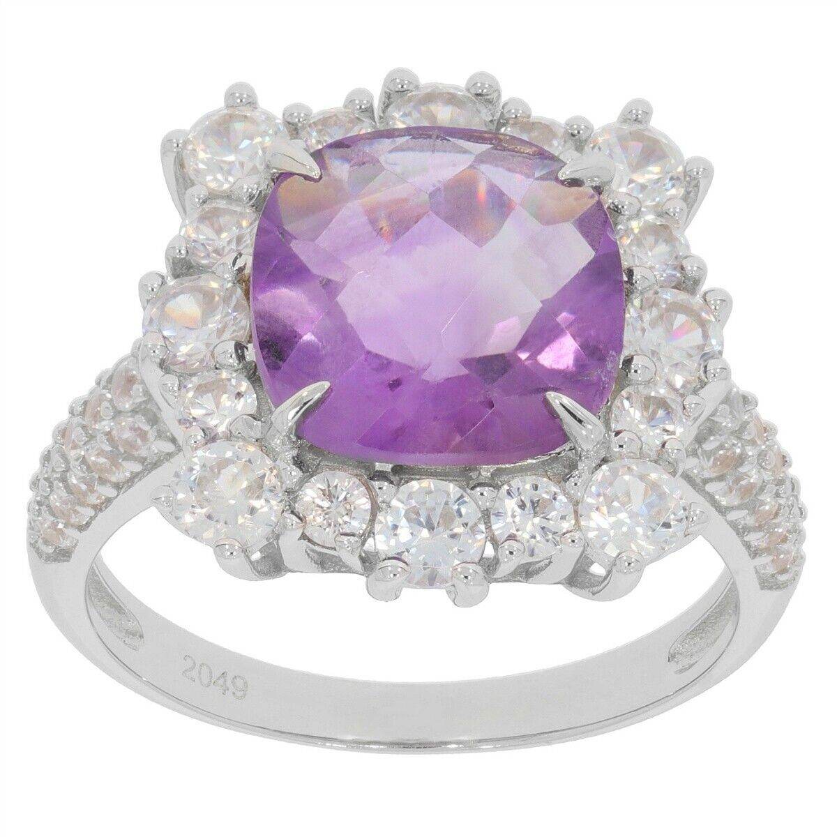 Sterling Silver Semi Mount Pendant Setting CU 10x10mm W/ Halo White To - Syzjewelry