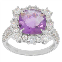 Sterling Silver Semi Mount Pendant Setting CU 10x10mm W/ Halo White To - Syzjewelry