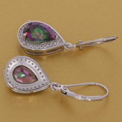 Sterling Silver Semi Mount Earrings Setting PE 10X7mm White Topaz - Syzjewelry