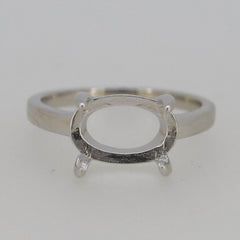 Sterling Silver Semi Mount Ring Setting Oval OV 12x8mm Cabochon East West - Syzjewelry