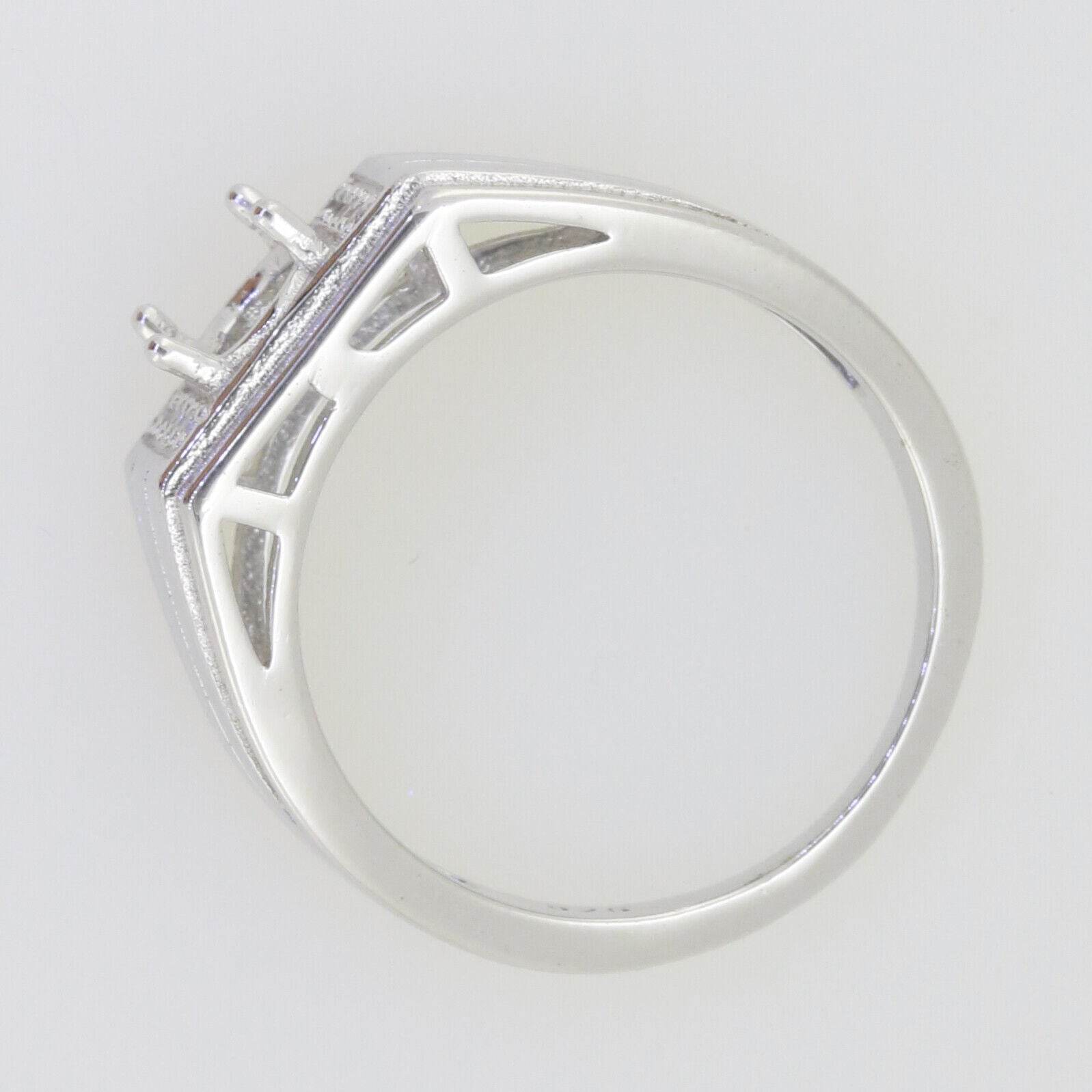 Sterling Silver Semi Mount Ring Setting Oval OV 7x5mm Unisex Band Ring - Syzjewelry