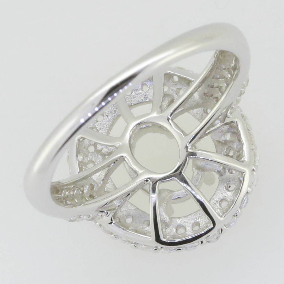 14K White Gold Semi Mount Ring Setting Oval OV 8X6mm PJC6346R14K - Syzjewelry