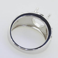 Sterling Silver Semi Mount Ring Setting Round RD 9x9mm Art Nouveau Style - Syzjewelry