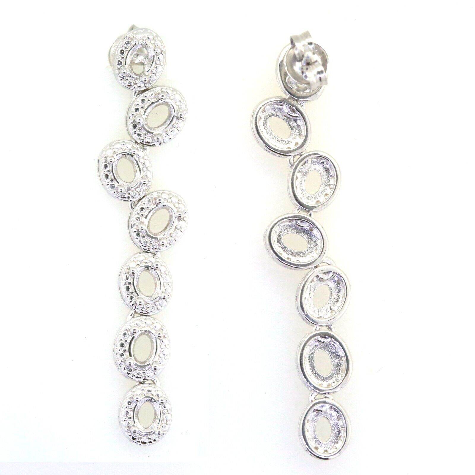 Yellow Gold Sterling Silver Semi Mount Earrings Setting Oval OV 4X3mm - Syzjewelry