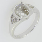 Sterling Silver Semi Mount Ring Setting Oval OV 11X9mm White Topaz GTL18852R - Syzjewelry